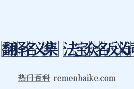 翻译名义集·法宝众名反义词是什么意思的图片